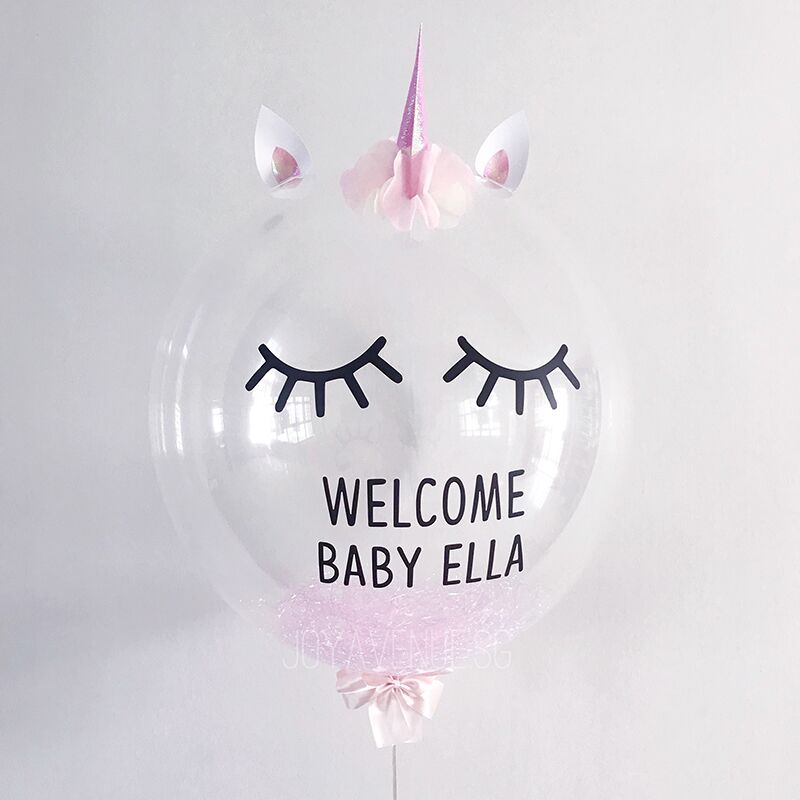 24" UnicornBubble - Single Customised Unicorn Bubble Balloon